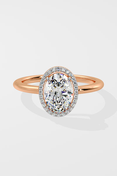 1.5 ct Oval Halo Solitaire Ring