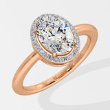 1.5 ct Oval Halo Solitaire Diamond Ring
