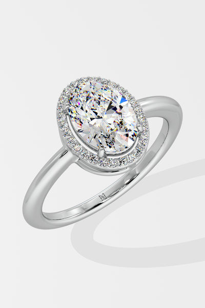 1.5 ct Oval Halo Solitaire Ring