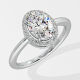 1.5 ct Oval Halo Solitaire Diamond Ring