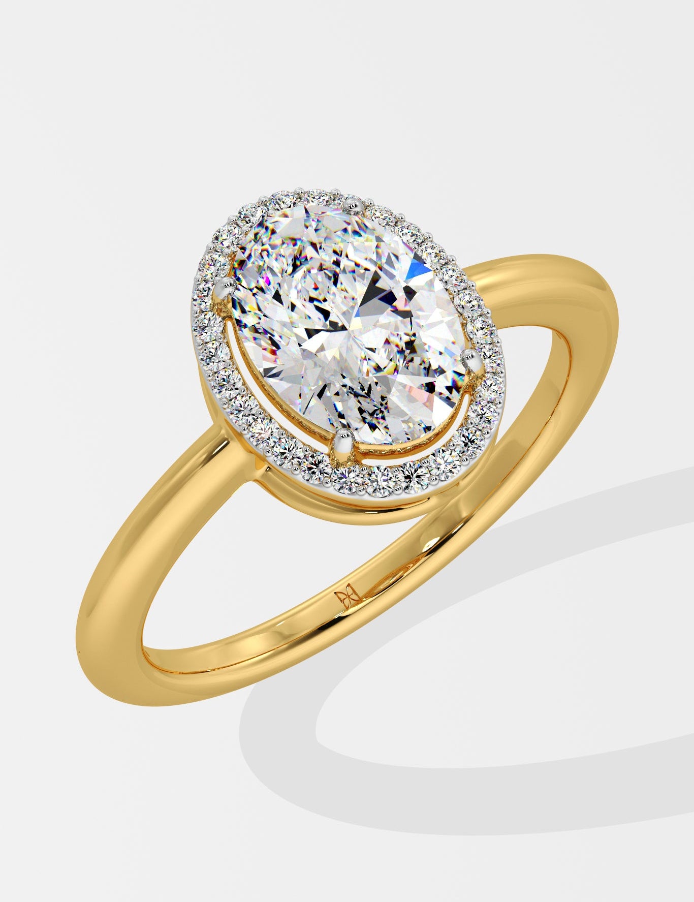 1.5 ct Oval Halo Solitaire Diamond Ring