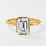 3 ct Emerald Bezel Ring