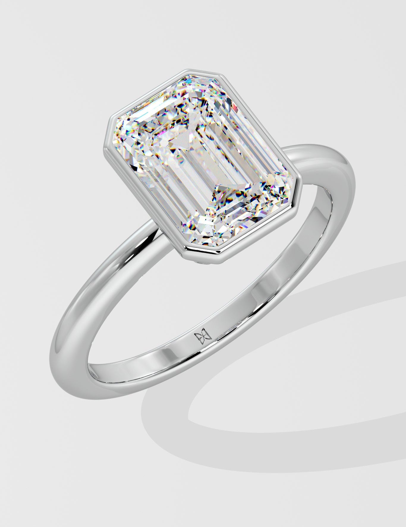 3 ct Emerald Bezel Ring