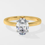 1.5 ct Oval Plunge Halo Diamond Ring