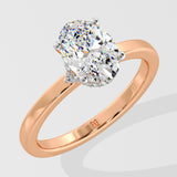 1.5 ct Oval Plunge Halo Diamond Ring