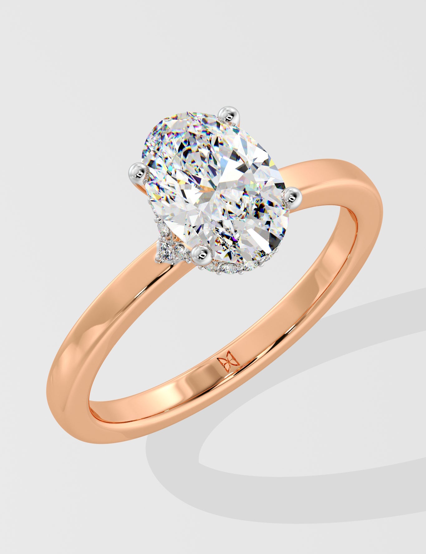 1.5 ct Oval Plunge Halo Diamond Ring