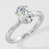 1.5 ct Oval Plunge Halo Diamond Ring