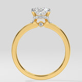1.5 ct Oval Plunge Halo Diamond Ring