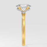 1.5 ct Oval Plunge Halo Diamond Ring