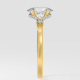 1.5 ct Oval Plunge Halo Diamond Ring