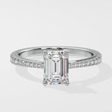 1 ct Emerald Solitaire Diamond Ring