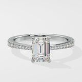 1 ct Emerald Solitaire Diamond Ring