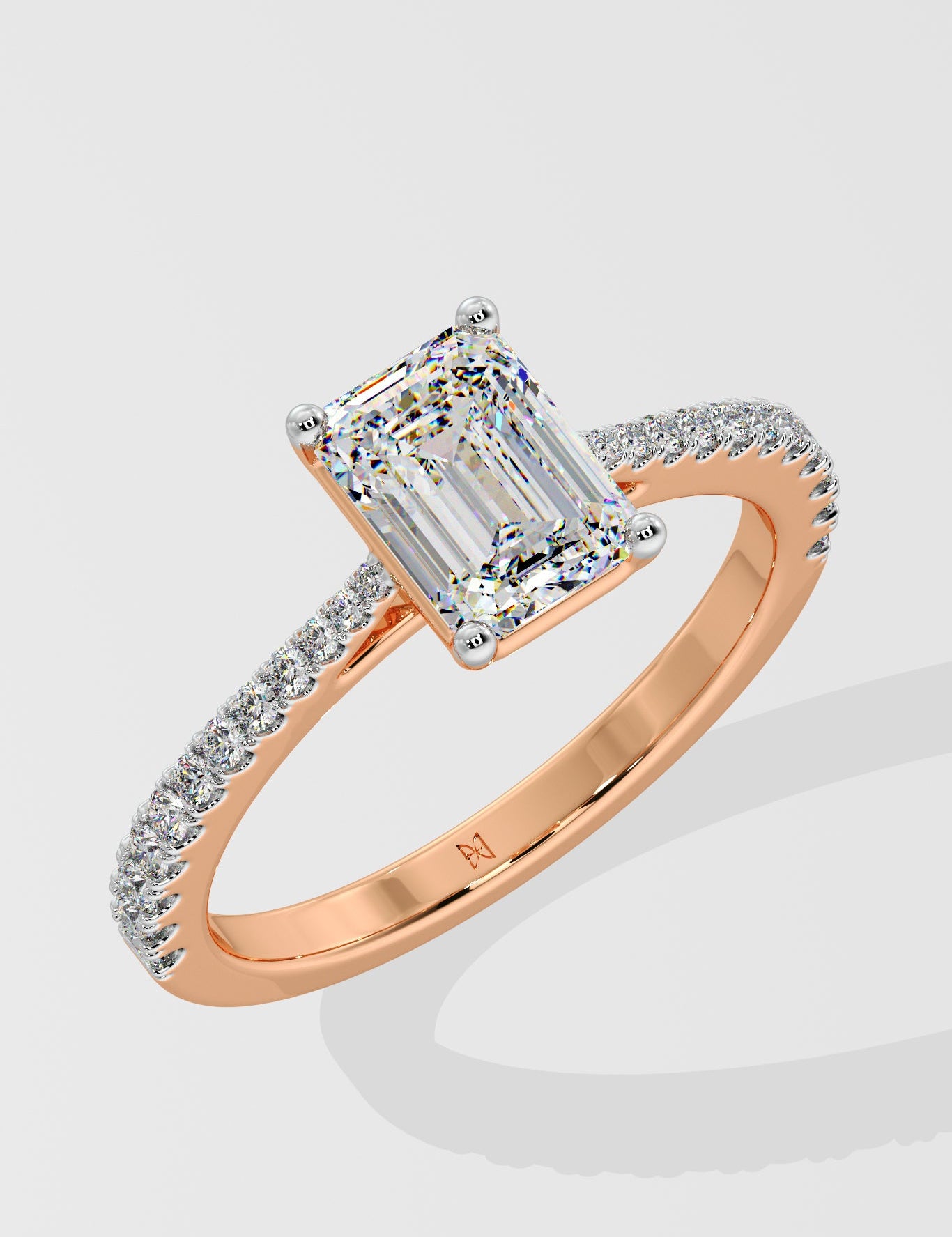 1 ct Emerald Solitaire Diamond Ring