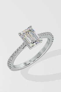 1 ct Emerald Solitaire Diamond Ring - House of Quadri