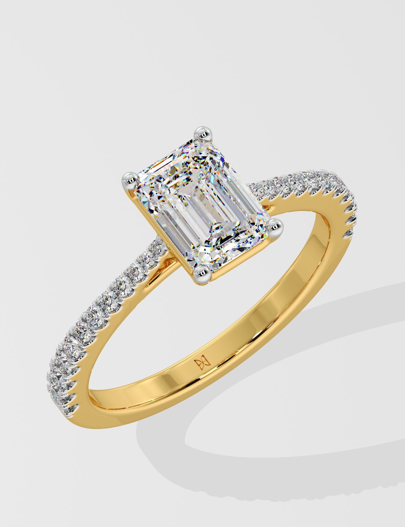 1 ct Emerald Solitaire Diamond Ring