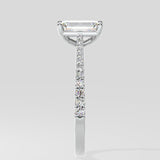 1 ct Emerald Solitaire Diamond Ring