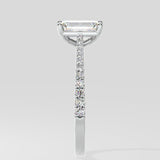 1 ct Emerald Solitaire Diamond Ring