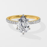 2 ct Pear Hidden Halo Diamond Ring