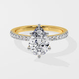 2 ct Pear Hidden Halo Diamond Ring