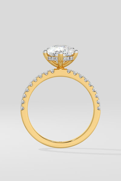 2 ct Pear Hidden Halo Ring