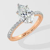 2 ct Pear Hidden Halo Diamond Ring
