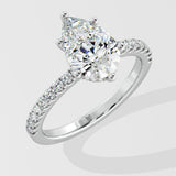 2 ct Pear Hidden Halo Diamond Ring