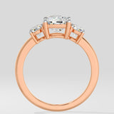 2.5 ct Cushion 3 Stone Ring
