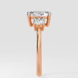 2.5 ct Cushion 3 Stone Ring