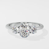1 ct Oval Trio Diamond Ring