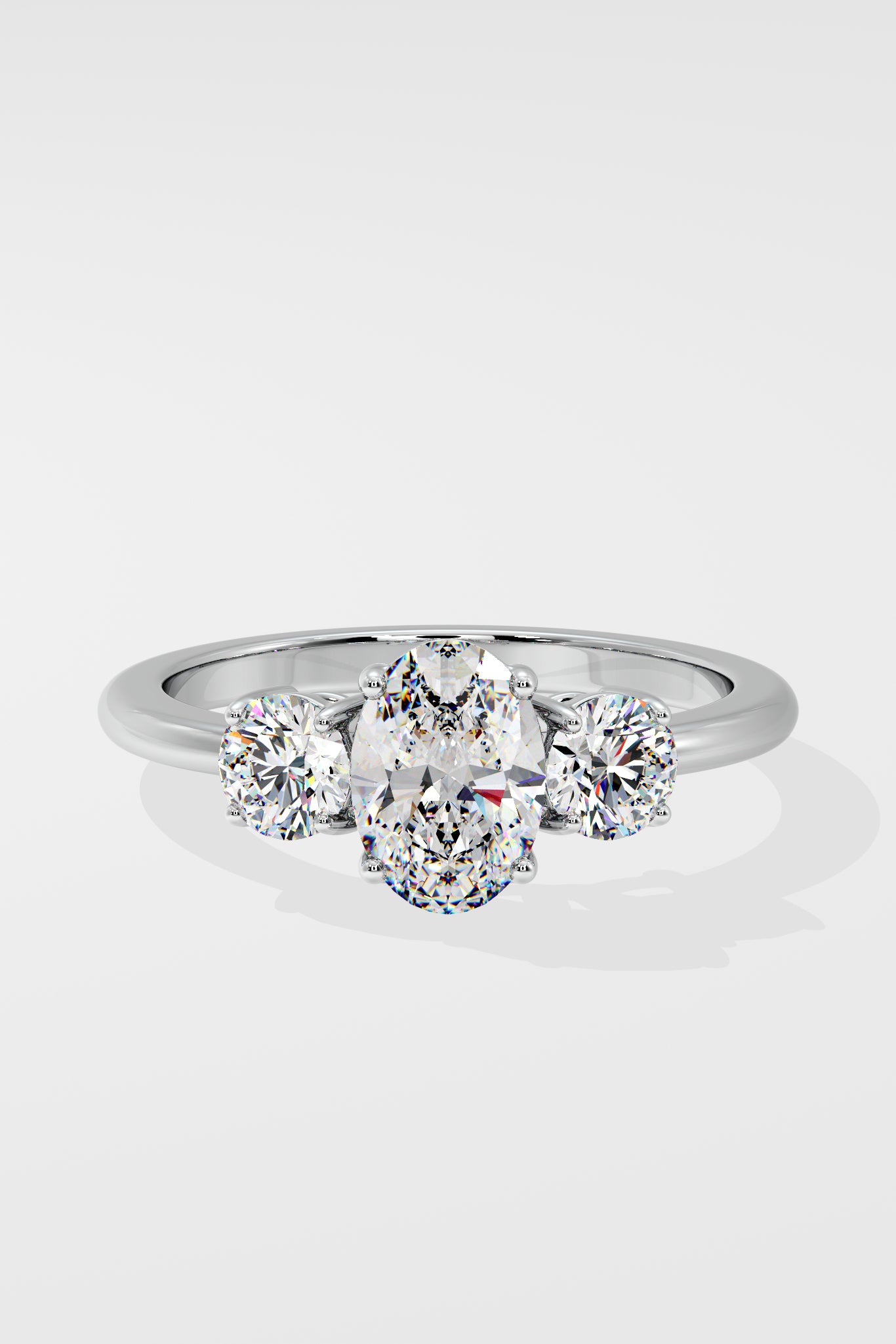 1 ct Oval Trio Ring