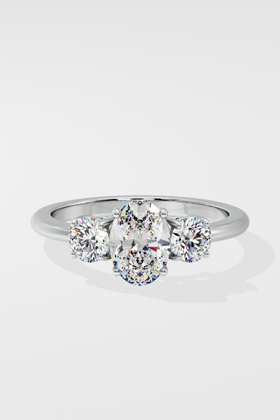 1 ct Oval Trio Ring