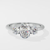 1 ct Oval Trio Diamond Ring