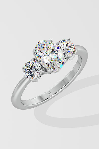 1 ct Oval Trio Ring