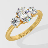 1 ct Oval Trio Diamond Ring