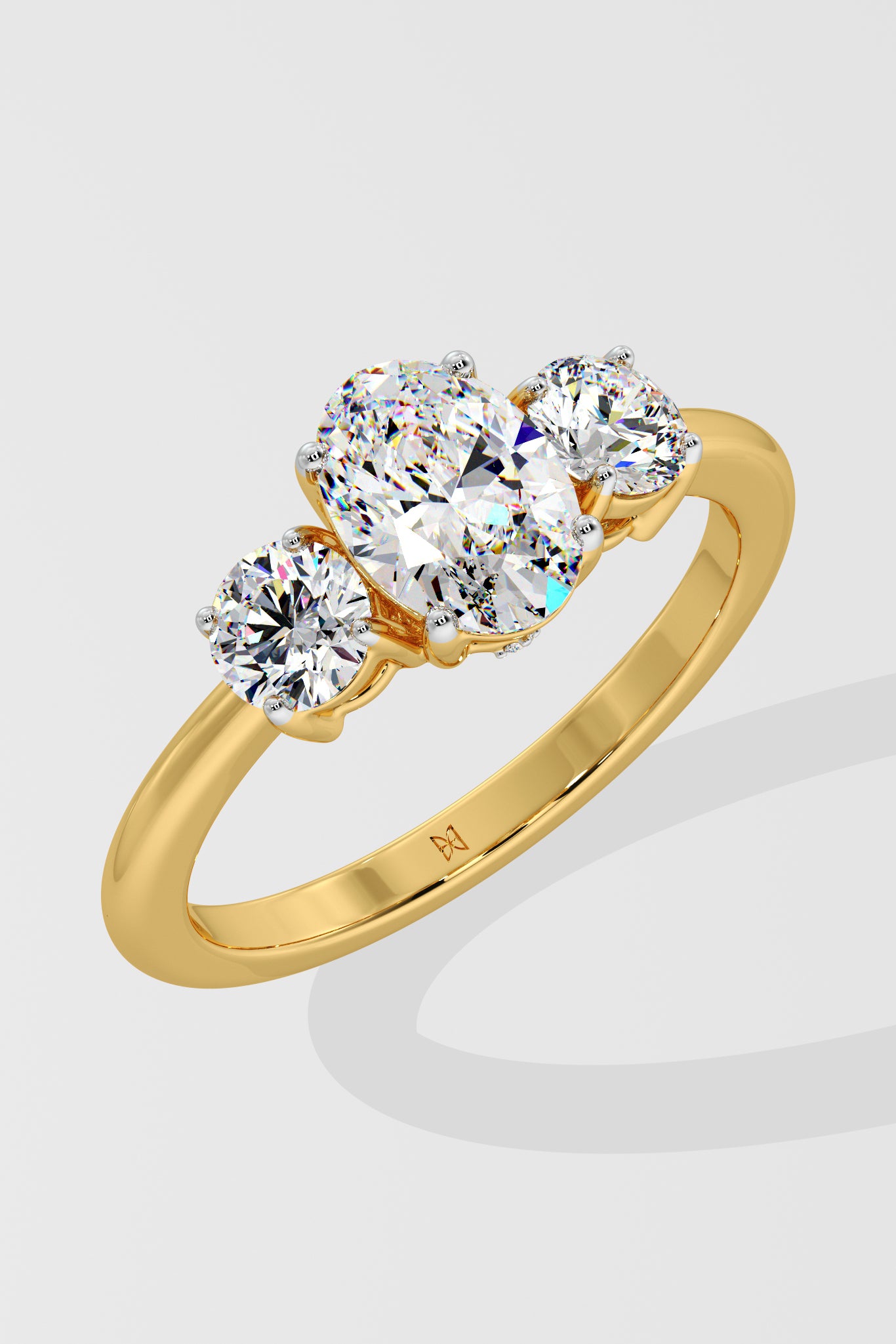 1 ct Oval Trio Ring