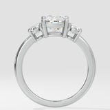 1 ct Oval Trio Diamond Ring