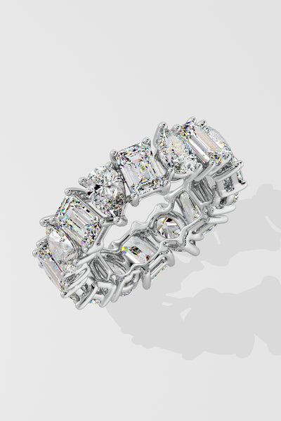 Pear & Emerald Eternity Band