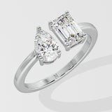 Pear & Emerald Toi et Moi Diamond Ring