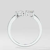 Pear & Emerald Toi et Moi Diamond Ring