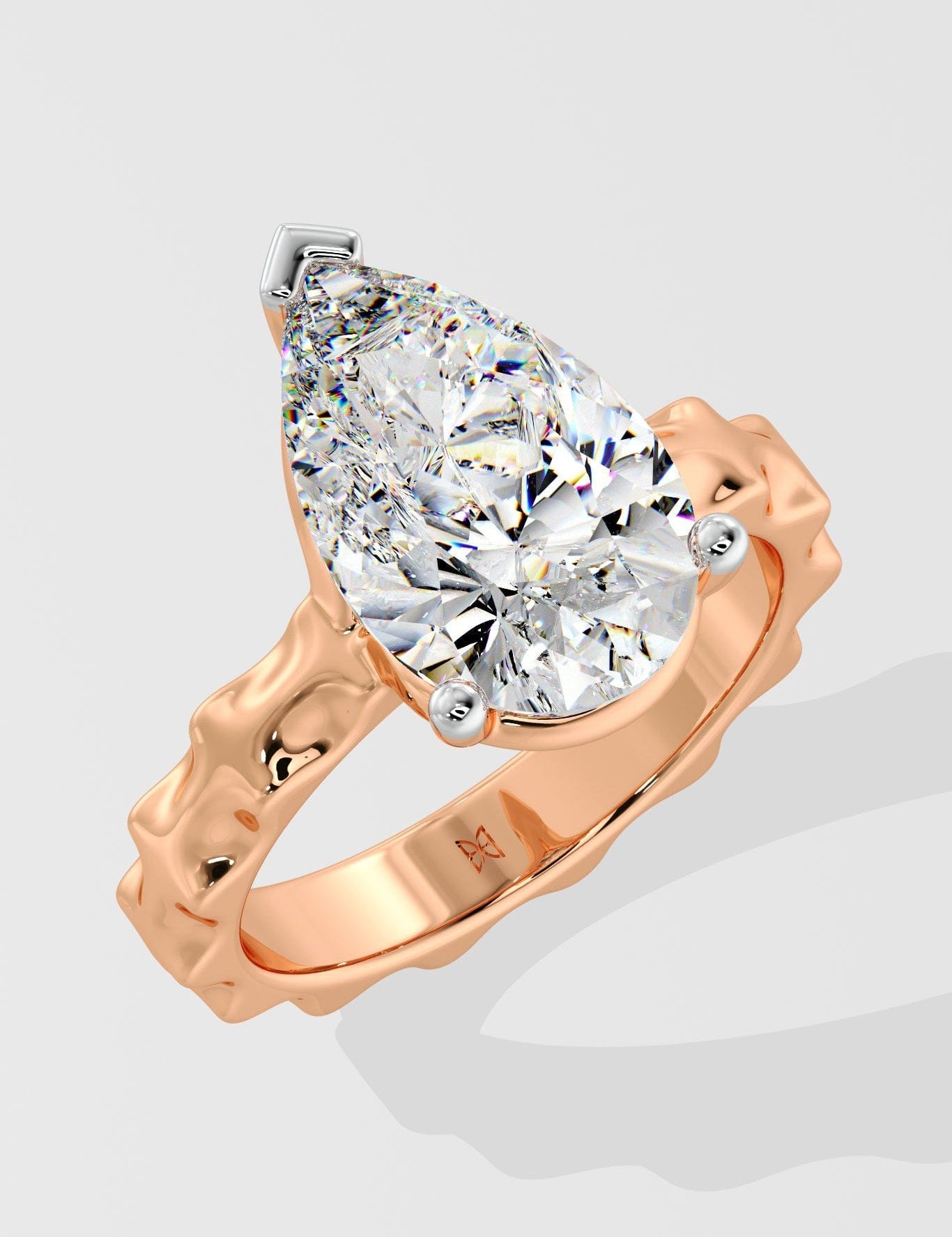 3 ct Pear Inegale Ring