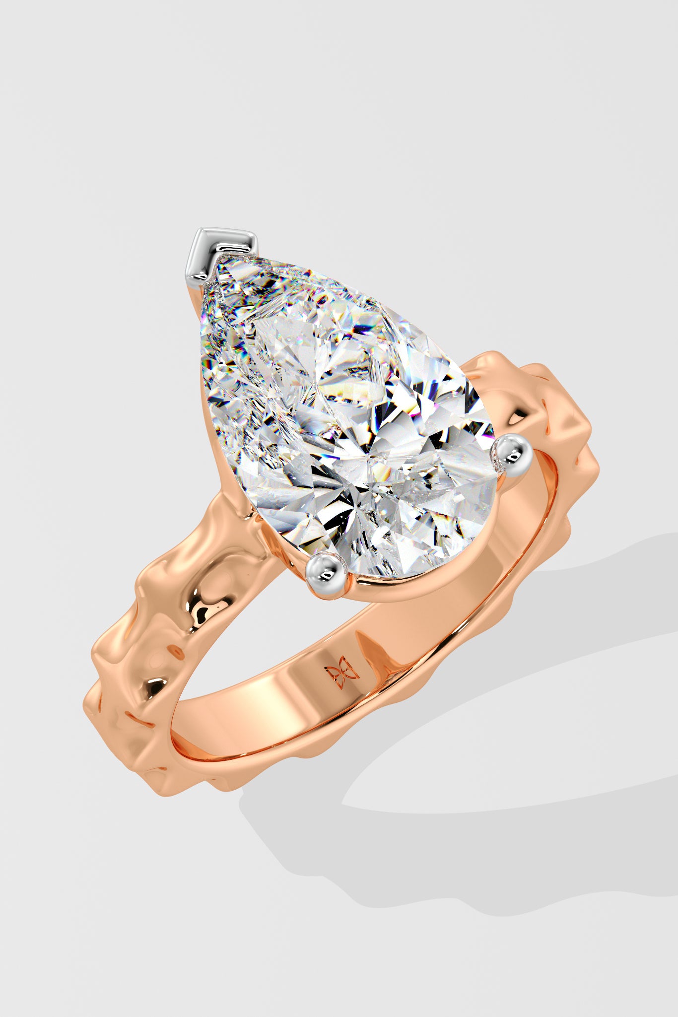 3 ct Pear Inegale Ring