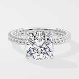 4 Ct Cushion Solitaire Diamond Ring