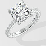 4 Ct Cushion Solitaire Diamond Ring