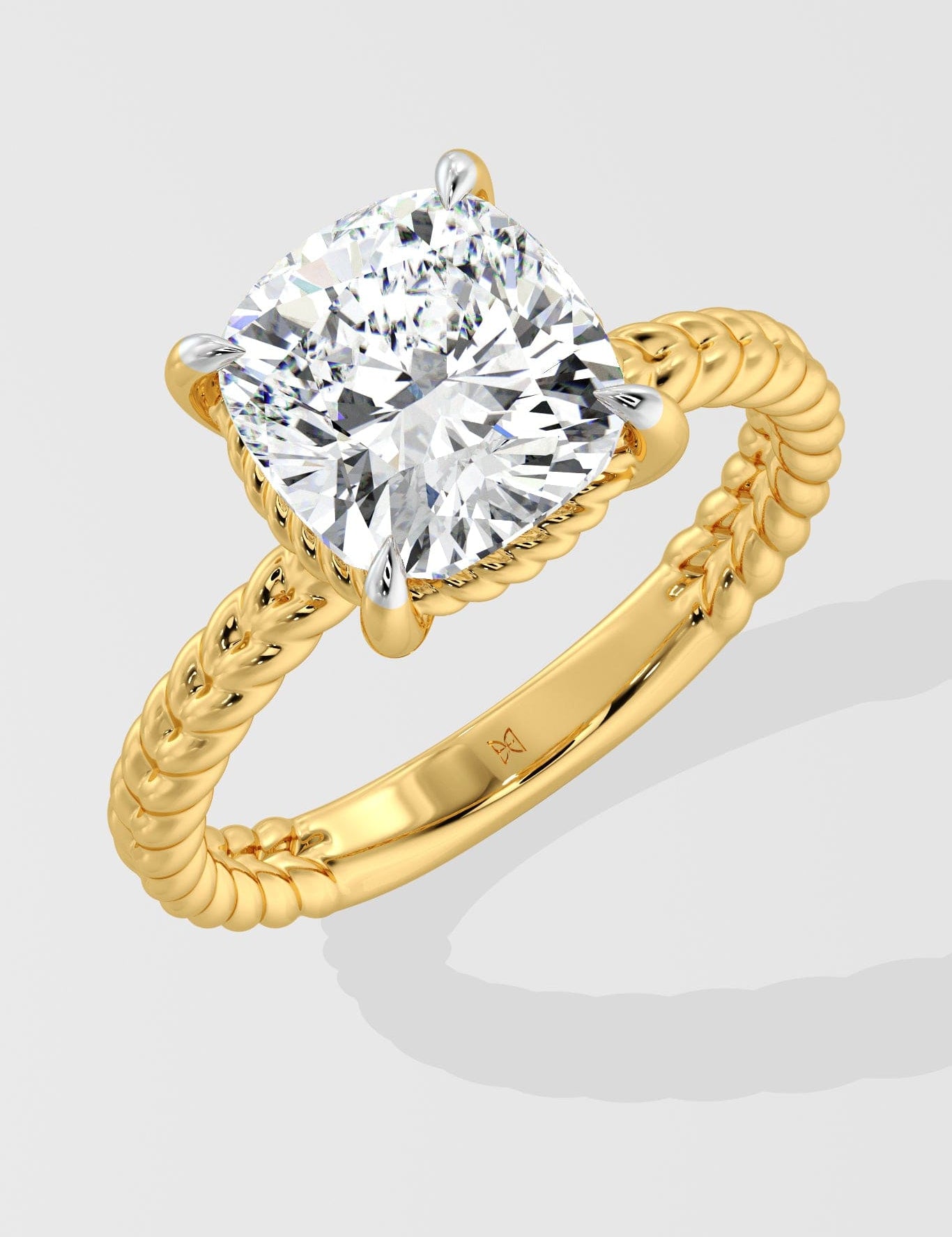 4 Ct Cushion solitaire Diamond Ring