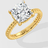 4 Ct Cushion Solitaire Diamond Ring