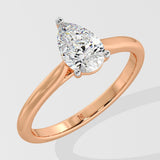 1 ct Pear Solitaire Diamond Ring