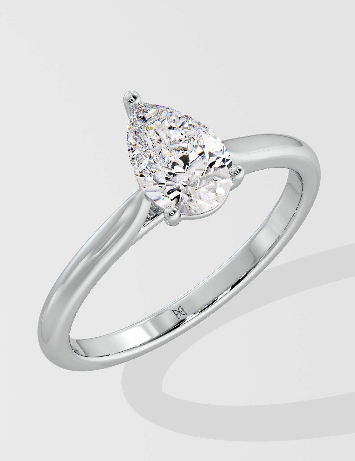 1 ct Pear Solitaire Diamond Ring