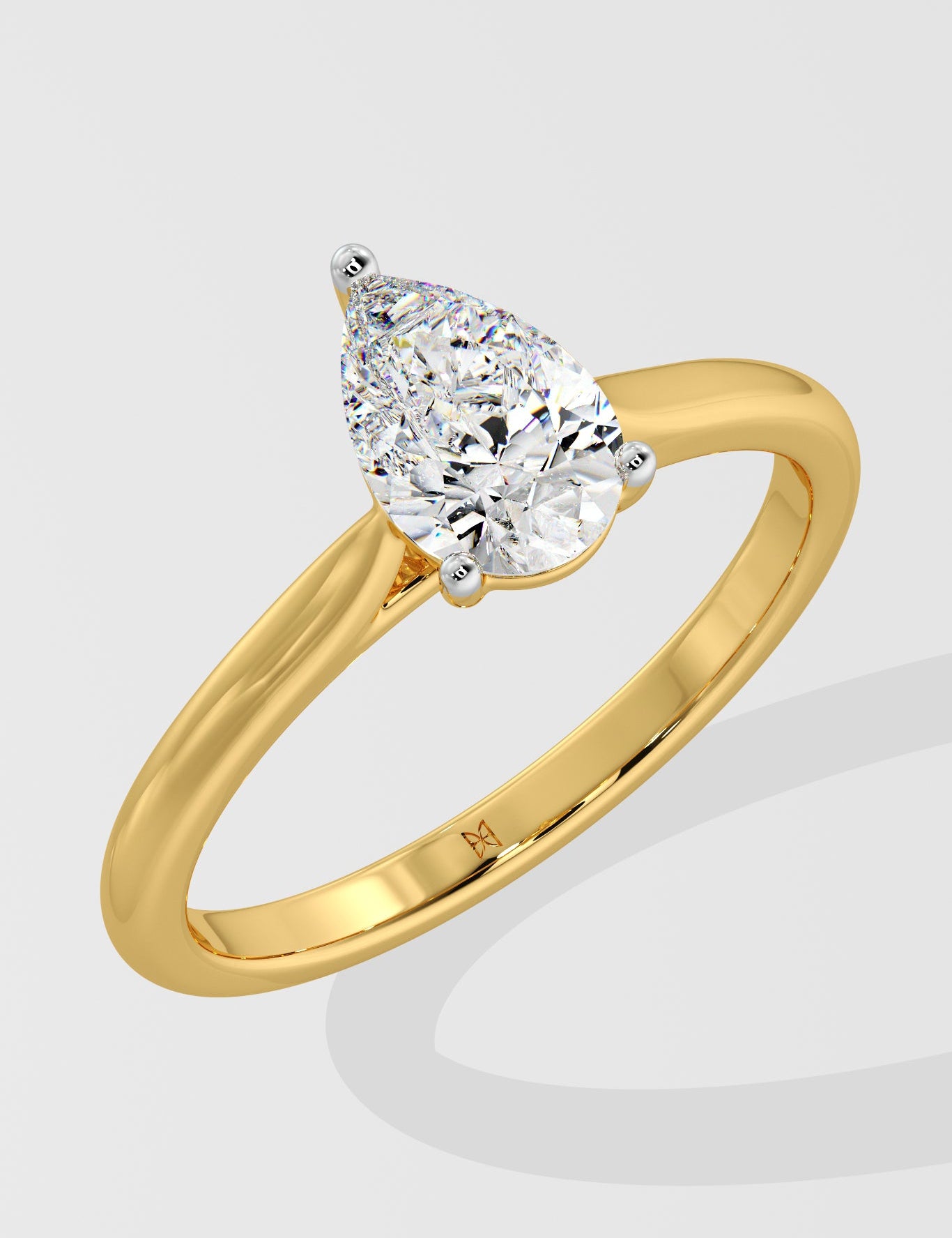 1 ct Pear Solitaire Diamond Ring