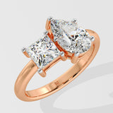 Princess & Pear Toi-et-Moi Diamond Ring