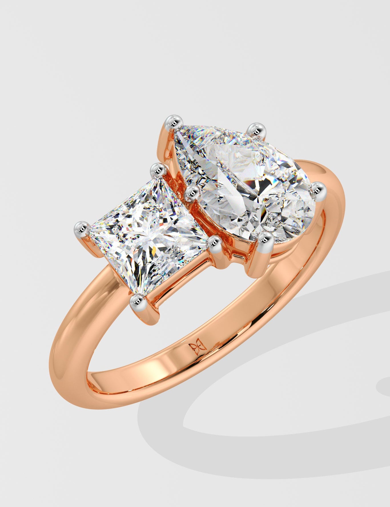 Princess & Pear Toi-et-Moi Diamond Ring